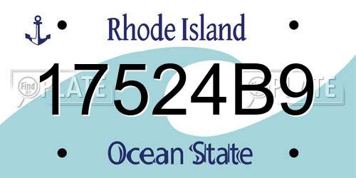 17524B9 Rhode Island License Plate