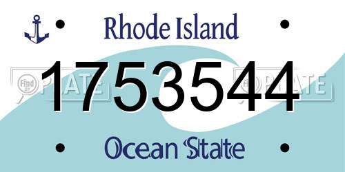 1753544 Rhode Island License Plate