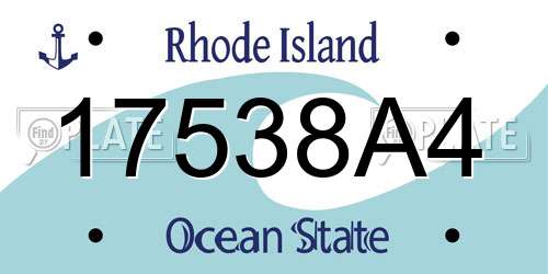17538A4 Rhode Island License Plate