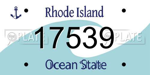 17539 Rhode Island License Plate
