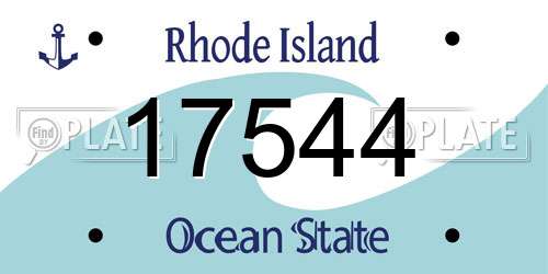 17544 Rhode Island License Plate