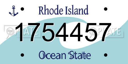 1754457 Rhode Island License Plate