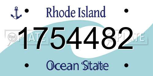 1754482 Rhode Island License Plate