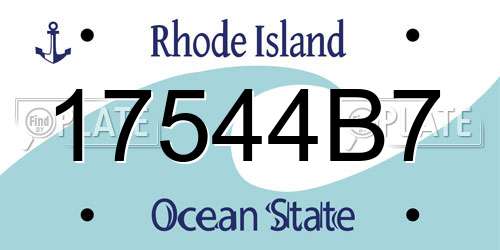 17544B7 Rhode Island License Plate