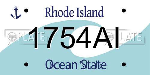 1754AI Rhode Island License Plate