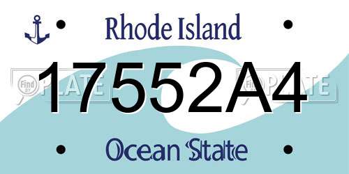 17552A4 Rhode Island License Plate