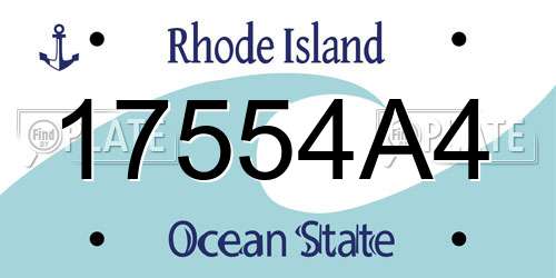 17554A4 Rhode Island License Plate