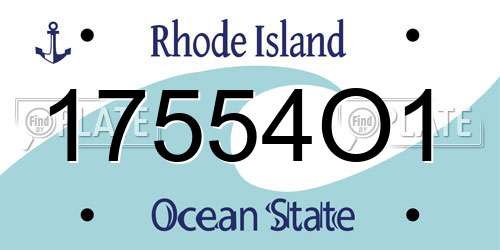 17554O1 Rhode Island License Plate