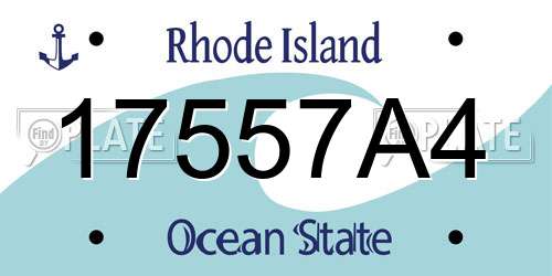 17557A4 Rhode Island License Plate