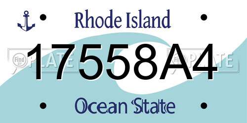 17558A4 Rhode Island License Plate