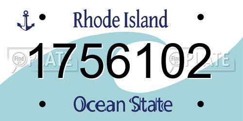 1756102 Rhode Island License Plate