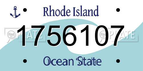 1756107 Rhode Island License Plate