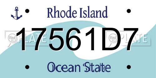 17561D7 Rhode Island License Plate