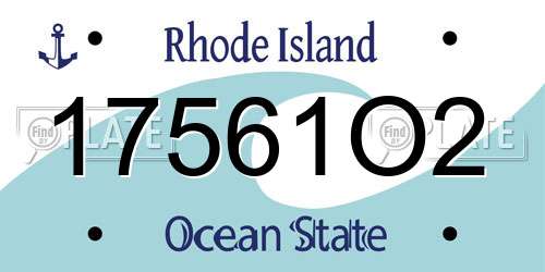 17561O2 Rhode Island License Plate