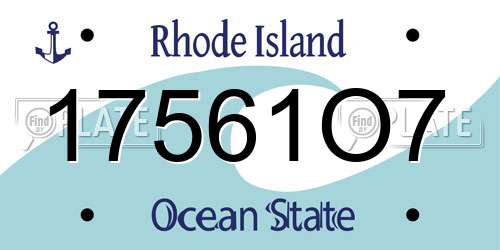17561O7 Rhode Island License Plate