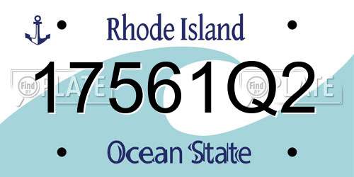 17561Q2 Rhode Island License Plate