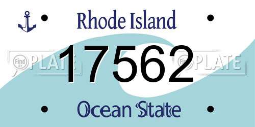 17562 Rhode Island License Plate