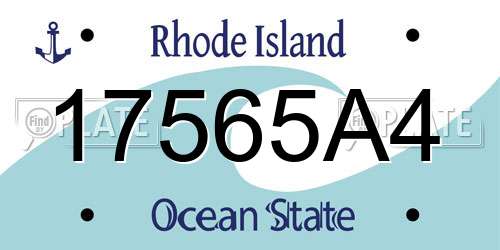 17565A4 Rhode Island License Plate