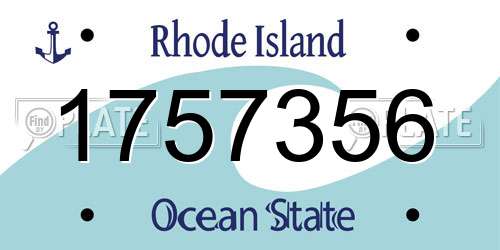 1757356 Rhode Island License Plate