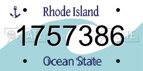 1757386 Rhode Island License Plate
