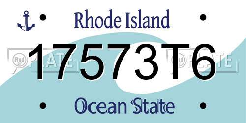 17573T6 Rhode Island License Plate