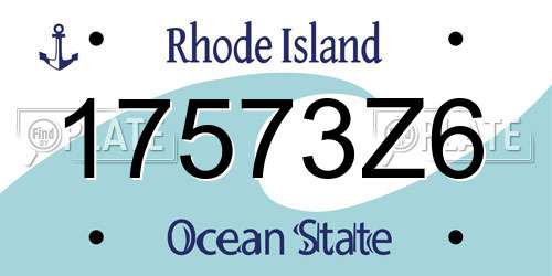 17573Z6 Rhode Island License Plate