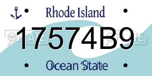 17574B9 Rhode Island License Plate