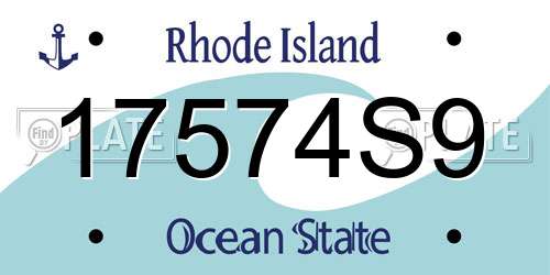 17574S9 Rhode Island License Plate