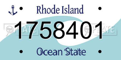 1758401 Rhode Island License Plate
