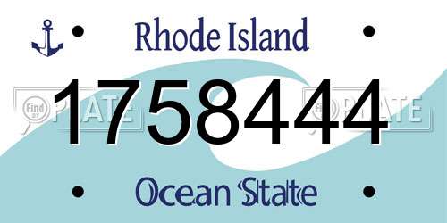 1758444 Rhode Island License Plate