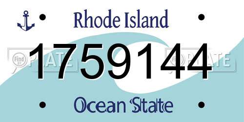 1759144 Rhode Island License Plate
