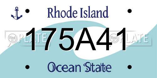 175A41 Rhode Island License Plate