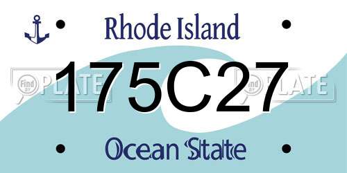 175C27 Rhode Island License Plate