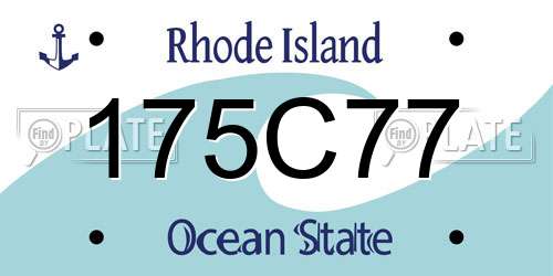 175C77 Rhode Island License Plate