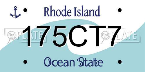 175CT7 Rhode Island License Plate