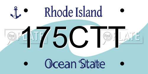 175CTT Rhode Island License Plate