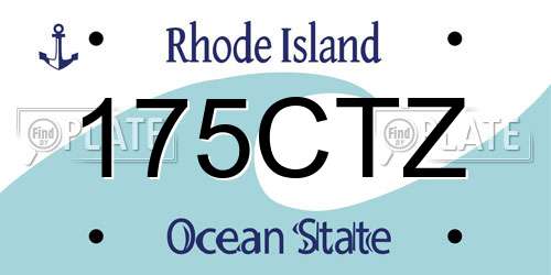 175CTZ Rhode Island License Plate