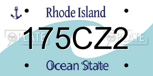 175CZ2 Rhode Island License Plate