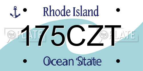 175CZT Rhode Island License Plate