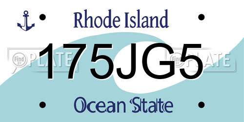 175JG5 Rhode Island License Plate