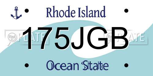 175JGB Rhode Island License Plate