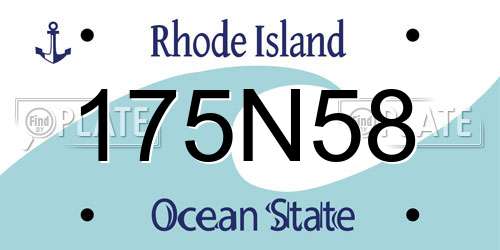 175N58 Rhode Island License Plate