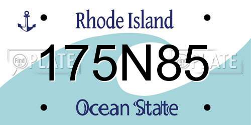 175N85 Rhode Island License Plate