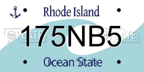 175NB5 Rhode Island License Plate