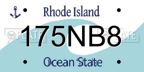 175NB8 Rhode Island License Plate