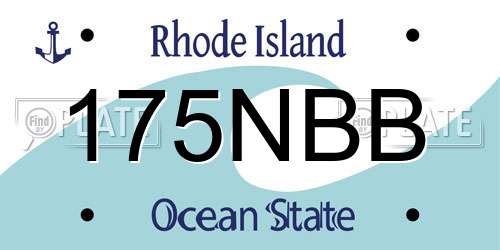 175NBB Rhode Island License Plate