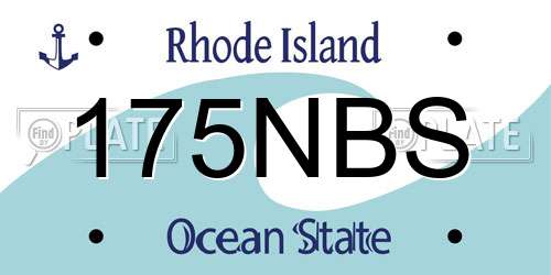 175NBS Rhode Island License Plate