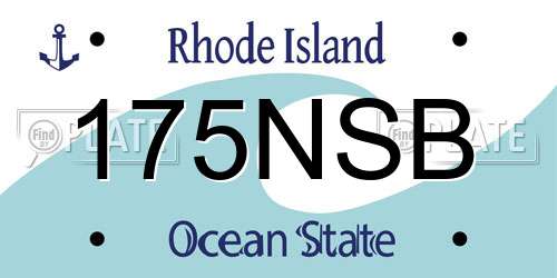 175NSB Rhode Island License Plate
