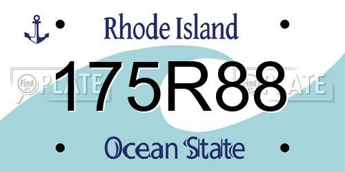 175R88 Rhode Island License Plate