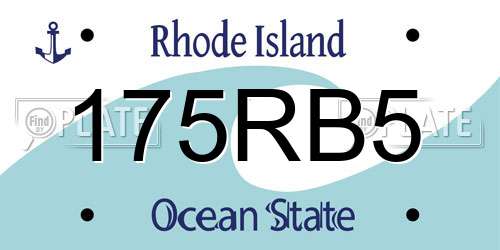 175RB5 Rhode Island License Plate